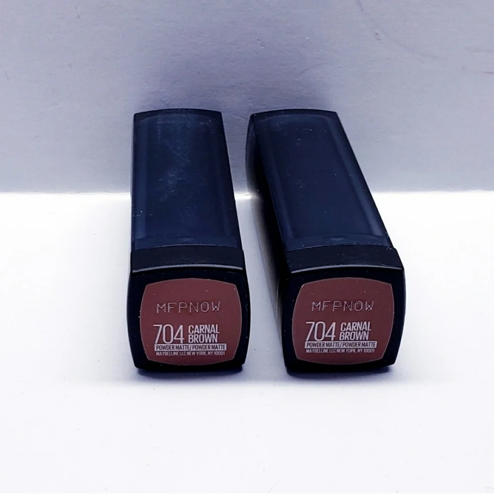 Maybelline Nude Lipstick Powder Matte in Carnal Brown #704 (2 pack)